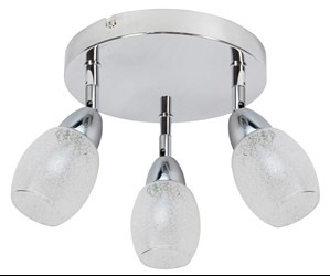 RICO LAMPA SUFITOWA PLAFON 3X6W LED SMD GŁÓWKA OKRĄGŁA 1E Z PRZEGUBEM KD SYSTEM KLOSZ WYMIENNY CHROM/BEZBARWNY