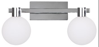 Maldus lampa kinkiet chromowy 2x40w g9 klosz biały