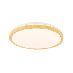 LAMPA SUFITOWA GANDAVA PLAFON 18W LED BIAŁO DREWNIANY 4000K