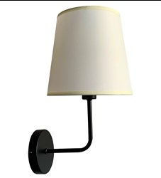 PASTERI LAMPA KINKIET CZARNY MATOWY 1X40 E14 ABAŻUR BEŻOWY