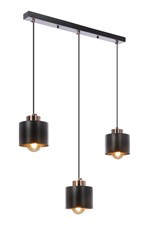 OLENA LAMPA WISZĄCA CZARNA 3X60W E27 KLOSZ CZARNY