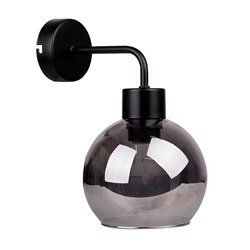 LADY LAMPA KINKIET CZARNY 1X40W E27 KLOSZ DYMIONY