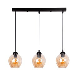 Aspa lampa wisząca czarny 3x40w e27 klosz brązowy