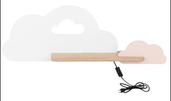 CLOUD LAMPA KINKIET ŚCIENNY 5W LED IQ KIDS Z PRZEWODEM Z WŁ. I WTYCZKĄ BIAŁY+RÓŻOWY