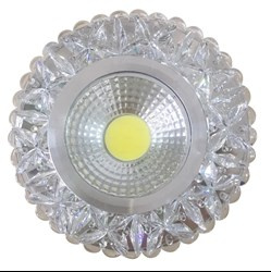OPRAWA STROPOWA STAŁA OKRĄGŁA SAK-03 AL/TR 5W LED COB 230V SZKŁO AKRYLOWE BEZBAR
