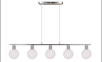 Oden lampa wisząca chromowy 5x40w g9 klosz biały