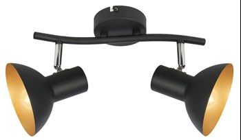 DISO LAMPA SUFITOWA LISTWA 2X40W E27 CZARNY+ZLOTO