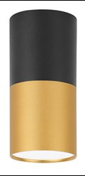 LAMPA SUFITOWA TUBA 1X15W GU10 5,8/12 CZARNO ZŁOTA