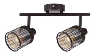 LAMPA SUFITOWA CANABERA KAWOWE ZŁOTO 2X40W E14 KLOSZ BURSZTYNOWY