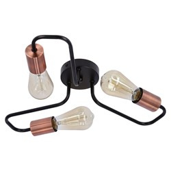HERPE LAMPA SUFITOWA 3X60W E27 CZARNY