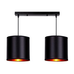 Candida lampa wisząca czarny 2x40w e27 abażur czarny