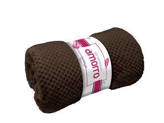 Koc żakardowy AMORRO/CIEMNY BRĄZ/150x200