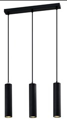 Tubo lampa wisząca czarny 3x25w gu10 klosz 25cm czarny