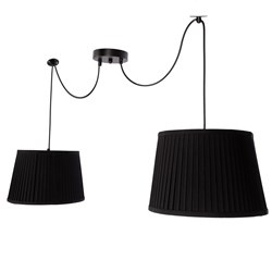 Gillo lampa wisząca czarny 2x40w e27 abażur czarny