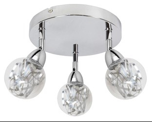 BOLO LAMPA SUFITOWA PLAFON 3X6W LED SMD GŁÓWKA OKRĄGŁA 1E Z PRZEGUBEM KLOSZ WYMIENNY KD SYSTEM CHROM/BEZBARWNY
