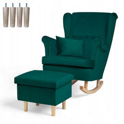 Uszak Bujany Turkusowy + Poduszka + Nogi+ Podnóżek Otwierany