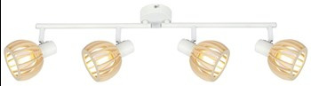 ATARRI LAMPA SUFITOWA LISTWA 4X25W E14 BIAŁY+DREWNO