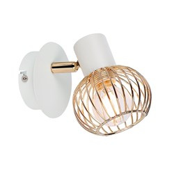 OSLO LAMPA KINKIET 1X40W E14 BIAŁY/ZŁOTY