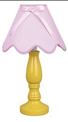 LAMPKA LOLA GABINETOWA ŻÓŁTA 1X40W E14 ABAŻUR RÓŻOWY