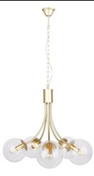 Dani lampa wisząca mosiądz 5x40w e14 klosz bezbarwny