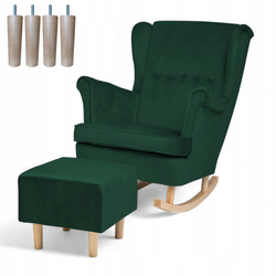 Uszak Bujany Zielony + Poduszka + Nogi+ Podnóżek Nieotwierany