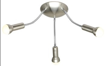 ARC LAMPA SUFITOWA PLAFON 3X40W E14 SATYNA NIKIEL