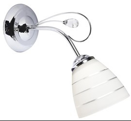 SIMPLI LAMPA KINKIET 1*40W E27 CHROM  Z KRYSZTAŁKIEM+KLOSZ Z PASKIEM