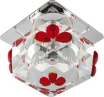 SK-49 CH/WH+RED G4 OPR.STROP.STAŁA KRYSZTAŁ 20W G4 KOSTKA+CZERWONE ŁEZKI