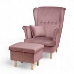 Uszak Standardowy Różowy + Poduszka + Podnóżek Otwierany