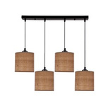 LEGNO LAMPA WISZĄCA CZARNY 15 4X40W E27 ABAŻUR ORZECHOWY