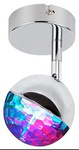 PARTY LAMPA KINKIET 1X3W LED RGB GŁÓWKA OKRĄGŁA 1E Z PRZEGUBEM KD SYSTEM CHROM