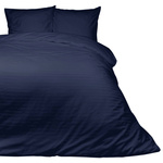 Pościel satyna bawełniana CIZGILI NAVY BLUE/160x200 EXCLUSIVE