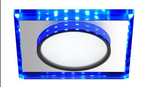 SSP-22 CH/TR+BL 8W LED 230V RING LED NIEBIESKI oczko sufitowe  lampa sufitowa STAŁA  KWADRATOWA  SZKŁO TRANSPARENTNE