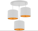 Atlanta lampa wisząca biały talerz 3x40w e27 abażur biały