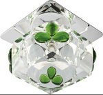 SK-49 CH/WH+GR G4 OPR.STROP.STAŁA KRYSZTAŁ 20W G4 KOSTKA+ZIELONE ŁEZKI