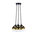 Nubia lampa wisząca czarny 3x60w e27 klosz złoty