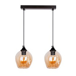 Aspa lampa wisząca czarny 2x40w e27 klosz brązowy