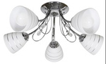 SIMPLI LAMPA WISZĄCA 5*40W E27  CHROM  Z KRYSZTAŁKIEM+KLOSZ Z PASKIEM