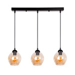 Aspa lampa wisząca czarny 3x40w e27 klosz brązowy