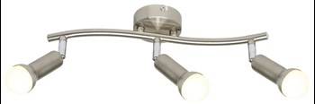 ARC LAMPA SUFITOWA LISTWA 3X40W E14 SATYNA NIKIEL