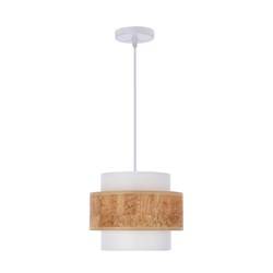 Cork lampa wisząca biały 1x40w e27 abażur biały+beżowy