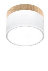 OPRAWA SUFITOWA TUBA 9W LED 4000K BIAŁY+DREWNIANY ŚR. 8,8 CM