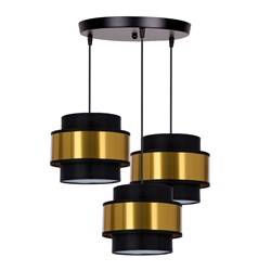 Prestige lampa wisząca czarny talerz 3x40w e27 abażur czarny+złoty