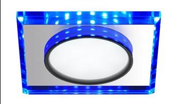 SSP-22 CH/TR+BL 8W LED 230V RING LED NIEBIESKI oczko sufitowe  lampa sufitowa STAŁA  KWADRATOWA  SZKŁO TRANSPARENTNE