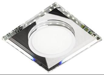 SSP-22 CH/TR+WH 8W LED 230V RING LED BIAŁY oczko sufitowe  lampa sufitowa  STAŁA  KWADRATOWA  SZKŁO TRANSPARENTNE