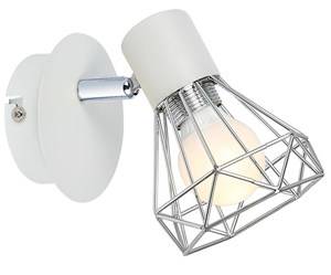 VERVE LAMPA KINKIET 1X40W E14 BIAŁY ABAŻUR CHROM